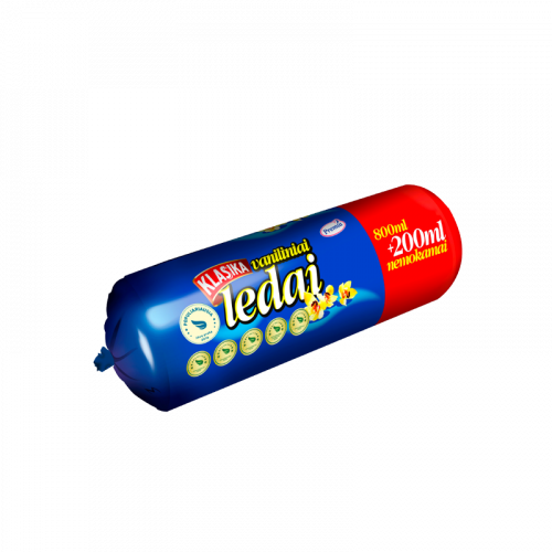 Klasika vaniliniai valgomieji ledai, 800ml+200ml