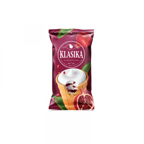 Klasika vaniliniai grietininiai ledai su granatų įdaru, 120ml